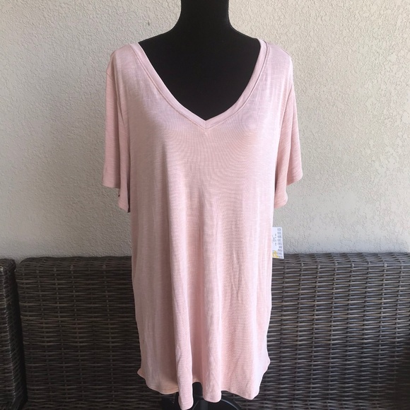 LuLaRoe Tops - LuLaRoe Christy T Pastel Rose Ribbed NEW NWT 3XL